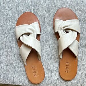 Able leather cross strap sandals